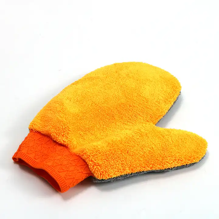 Coral Fleece Car Wash Glove with Thumb