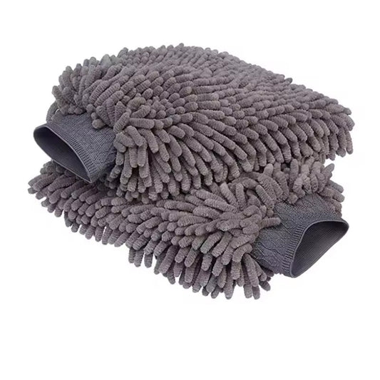 Chenille Car Wash Mitt Gray